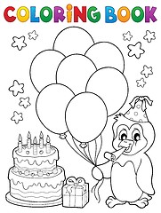 Image showing Coloring book party penguin topic 1