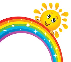 Image showing Sun holding rainbow theme 2