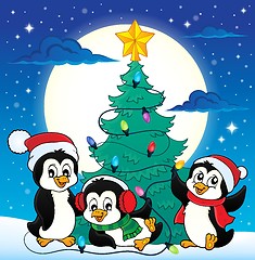 Image showing Christmas tree and penguins image 4