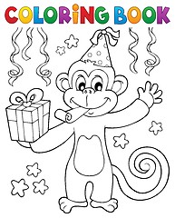 Image showing Coloring book party monkey theme 1