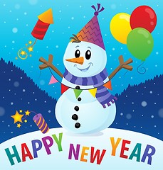 Image showing Happy New Year theme with snowman 2