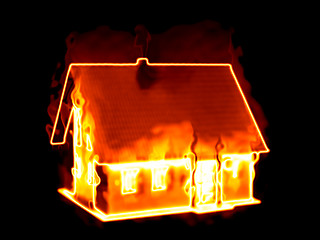 Image showing house on fire