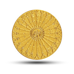 Image showing vintage golden fantasy coin