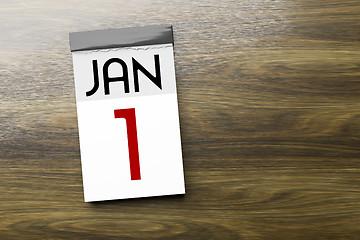 Image showing Calendar the 1st of January New Year\'s Day