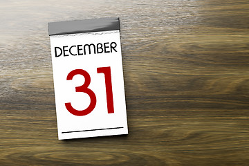 Image showing Calendar the 31st of December New Year\'s Eve