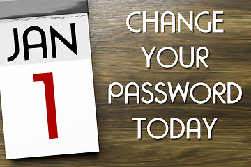 Image showing Calendar the 1st of January change your password