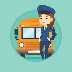 Image showing School bus driver vector illustration.