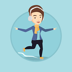 Image showing Woman ice skating vector illustration.