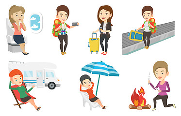 Image showing Vector set of traveling people.