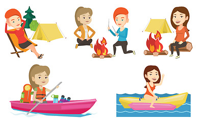 Image showing Vector set of traveling people.