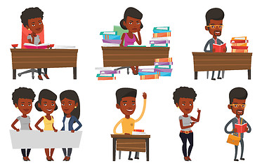 Image showing Vector set of student characters.