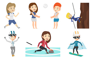 Image showing Vector set of sport characters.