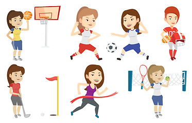 Image showing Vector set of sport characters.