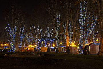 Image showing Zrinjevac park decorated by Christmas lights as part of Advent i