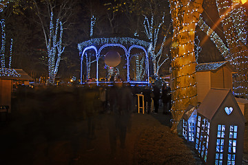 Image showing Zrinjevac park decorated by Christmas lights as part of Advent i