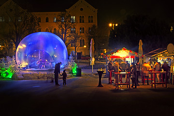 Image showing Christmas snow globe in which the music player as part of Advent