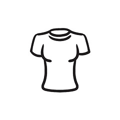 Image showing Female t-shirt sketch icon.