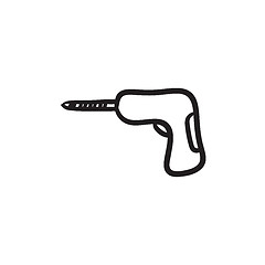 Image showing Hammer drill sketch icon.
