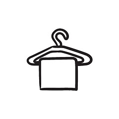 Image showing Towel on hanger sketch icon.
