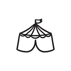 Image showing Circus tent sketch icon.