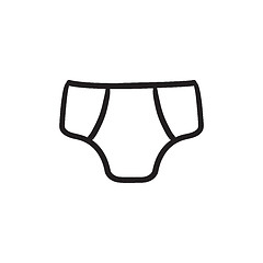 Image showing Male underpants sketch icon.