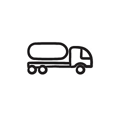 Image showing Fuel truck sketch icon.