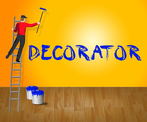 Image showing Home Decorator Shows House Painting 3d Illustration