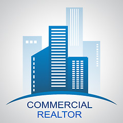 Image showing Commercial Realtor Describing Real Estate Buildings 3d Illustrat