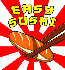 Image showing Easy Sushi Shows Japan Cuisine 3d Illustration