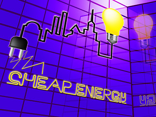 Image showing Cheap Energy Showing Electric Power 3d Illustration