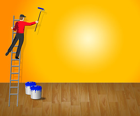 Image showing House Decoration With Copyspace Shows Painter 3d Illustration