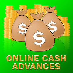 Image showing Online Cash Advances Means Dollar Loan 3d Illustration