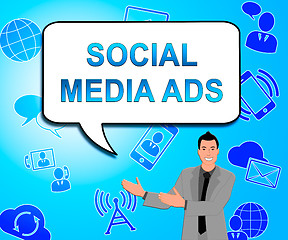 Image showing Social Media Ads Means Online Marketing 3d Illustration