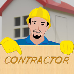 Image showing Building Contractor Showing Home Improvement 3d Illustration