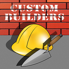 Image showing Custom Builders Represents Customized Building 3d Illustration