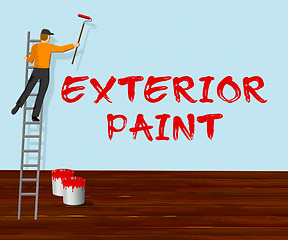 Image showing Exterior Paint Shows Outside Painting 3d Illustration