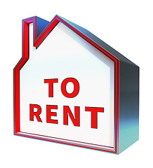 Image showing House To Rent Displays Property Rentals 3d Rendering