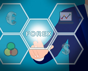 Image showing Forex Icons Indicates Foreign Exchange 3d Illustration