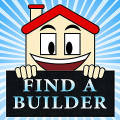 Image showing Find A Builder Shows Contractor Search 3d Illustration