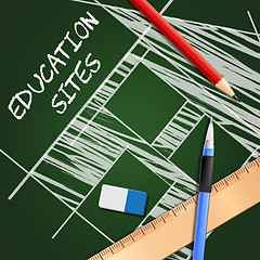 Image showing Education Websites Shows Learning Sites 3d Illustration