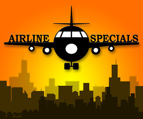 Image showing Airline Specials Shows Airplane Promotion 3d Illustration