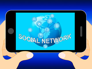 Image showing Social Network Shows Virtual Interactions 3d Illustration