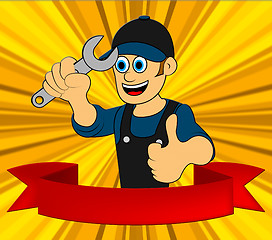 Image showing Handyman Repair Displaying Home Repairman 3d Illustration