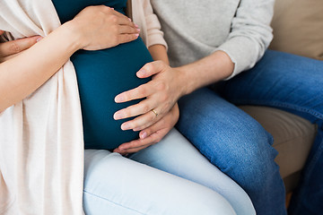 Image showing close up of man and pregnant woman