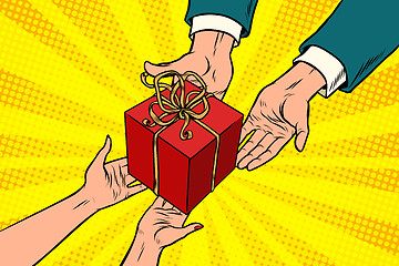 Image showing Christmas or Valentine gift, man and woman