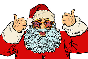 Image showing isolated Santa Claus in the star glasses