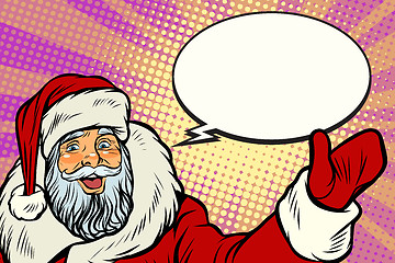 Image showing Promoter Santa Claus with comic bubble