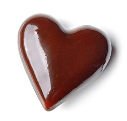 Image showing chocolate heart on white background