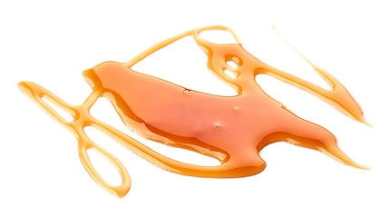 Image showing caramel sauce on white background