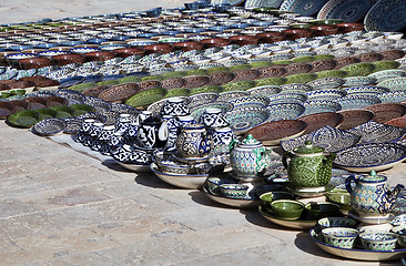 Image showing Ceramic dishware, Uzbekistan